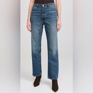 Alex Mill the Bev Relaxed Straight Jean in Vintage Dark Indigo Blue Size 29